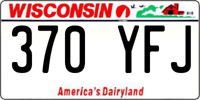 WI license plate 370YFJ