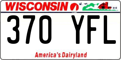 WI license plate 370YFL