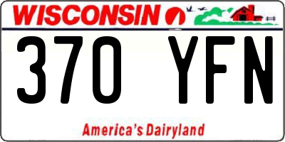 WI license plate 370YFN