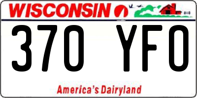WI license plate 370YFO