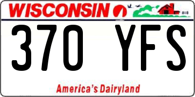 WI license plate 370YFS