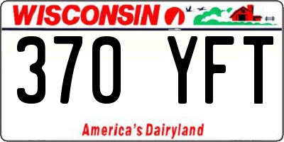 WI license plate 370YFT