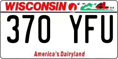 WI license plate 370YFU