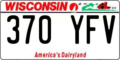 WI license plate 370YFV