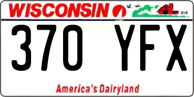 WI license plate 370YFX