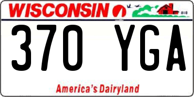 WI license plate 370YGA