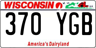 WI license plate 370YGB