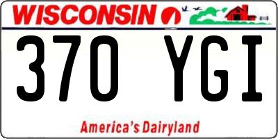 WI license plate 370YGI