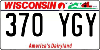 WI license plate 370YGY