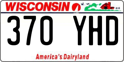 WI license plate 370YHD