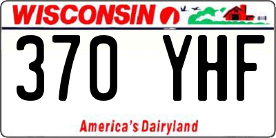WI license plate 370YHF