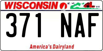 WI license plate 371NAF