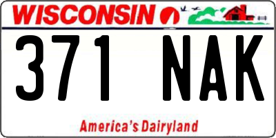 WI license plate 371NAK