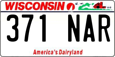 WI license plate 371NAR