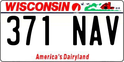 WI license plate 371NAV