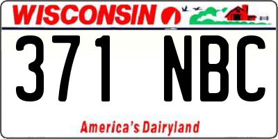 WI license plate 371NBC