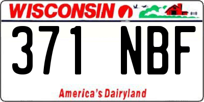 WI license plate 371NBF