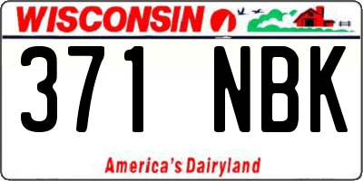 WI license plate 371NBK