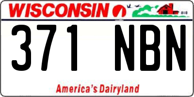 WI license plate 371NBN