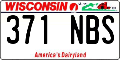 WI license plate 371NBS
