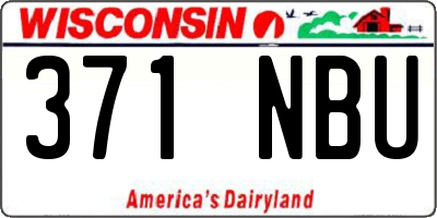 WI license plate 371NBU