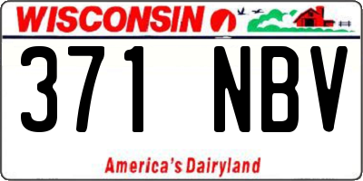 WI license plate 371NBV