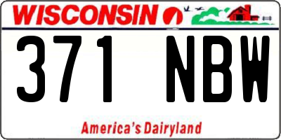 WI license plate 371NBW