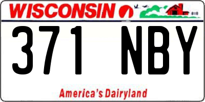 WI license plate 371NBY