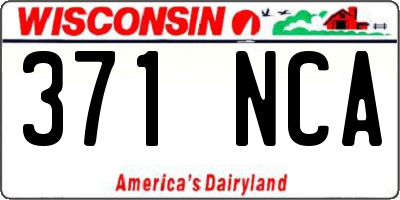 WI license plate 371NCA