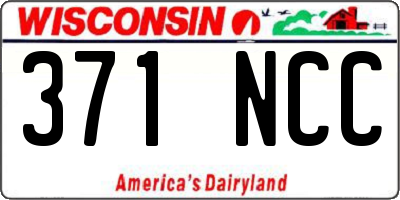WI license plate 371NCC