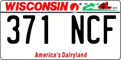 WI license plate 371NCF