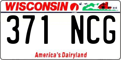 WI license plate 371NCG