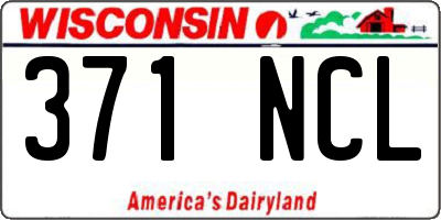 WI license plate 371NCL