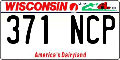 WI license plate 371NCP