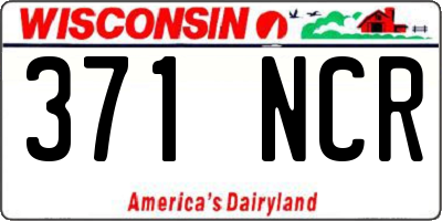WI license plate 371NCR