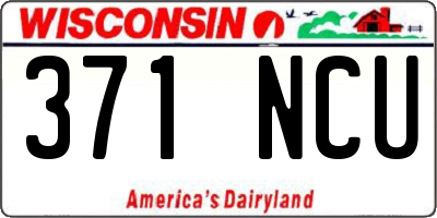 WI license plate 371NCU