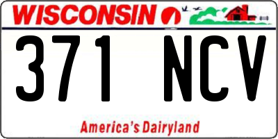 WI license plate 371NCV