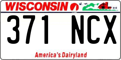 WI license plate 371NCX