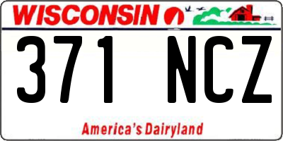 WI license plate 371NCZ