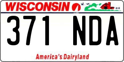 WI license plate 371NDA