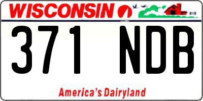 WI license plate 371NDB