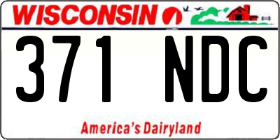 WI license plate 371NDC