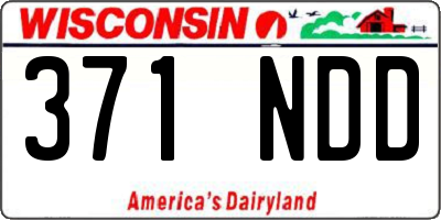 WI license plate 371NDD