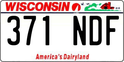WI license plate 371NDF