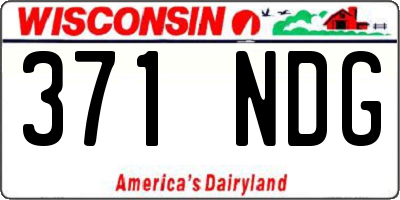 WI license plate 371NDG