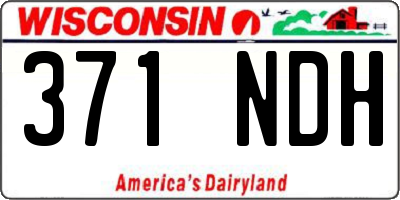 WI license plate 371NDH