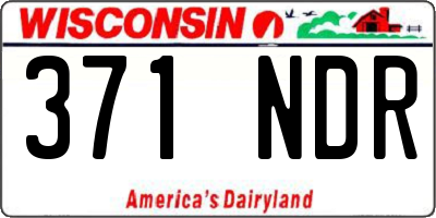 WI license plate 371NDR
