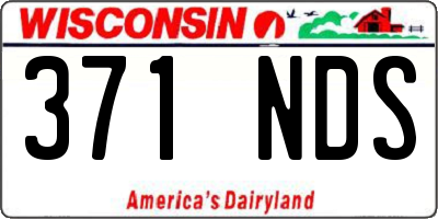 WI license plate 371NDS