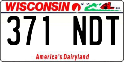 WI license plate 371NDT