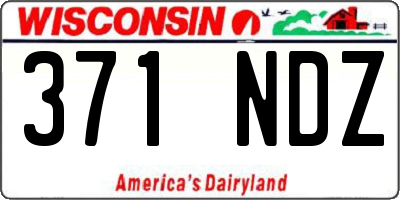 WI license plate 371NDZ